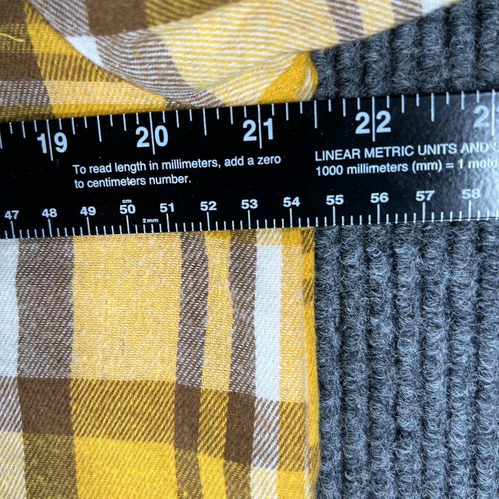 Democracy Womens Shirt Medium Yellow Plaid Long Sleeve Button Up Sharp - Picture 13 of 16